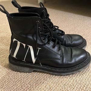 Black Valentino combat boots size 7.